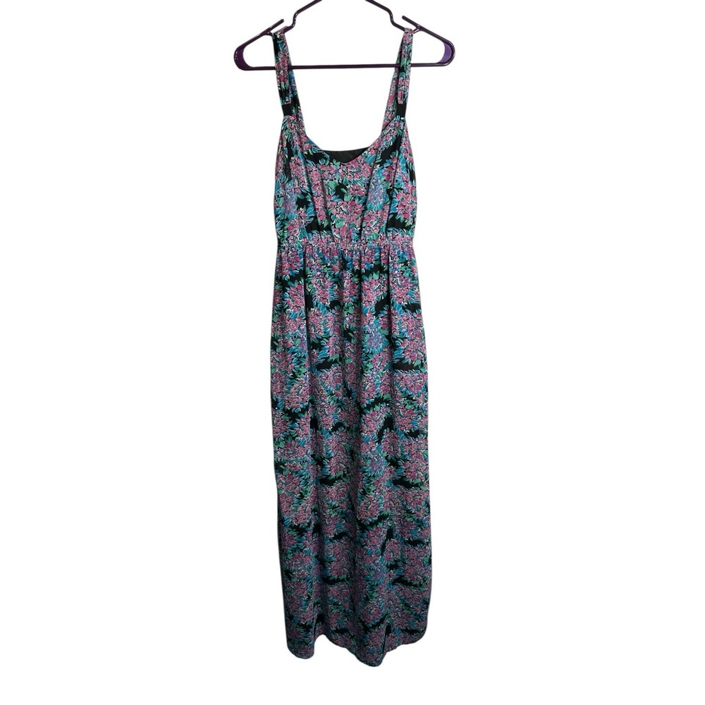 robnson womens floral sleeveless tank dress pockets size small maxi long